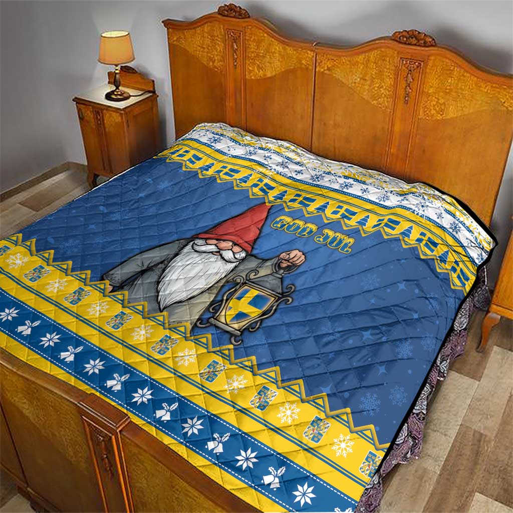 Sweden Christmas Quilt Tomte God Jul - Wonder Print Shop