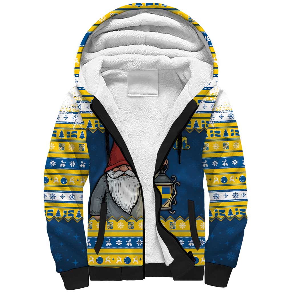 Sweden Christmas Sherpa Hoodie Tomte God Jul - Wonder Print Shop
