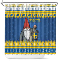 Sweden Christmas Shower Curtain Tomte God Jul - Wonder Print Shop