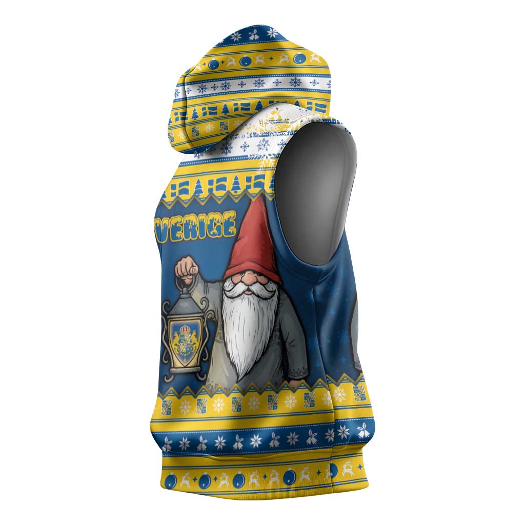 Sweden Christmas Sleeveless Hoodie Tomte God Jul - Wonder Print Shop