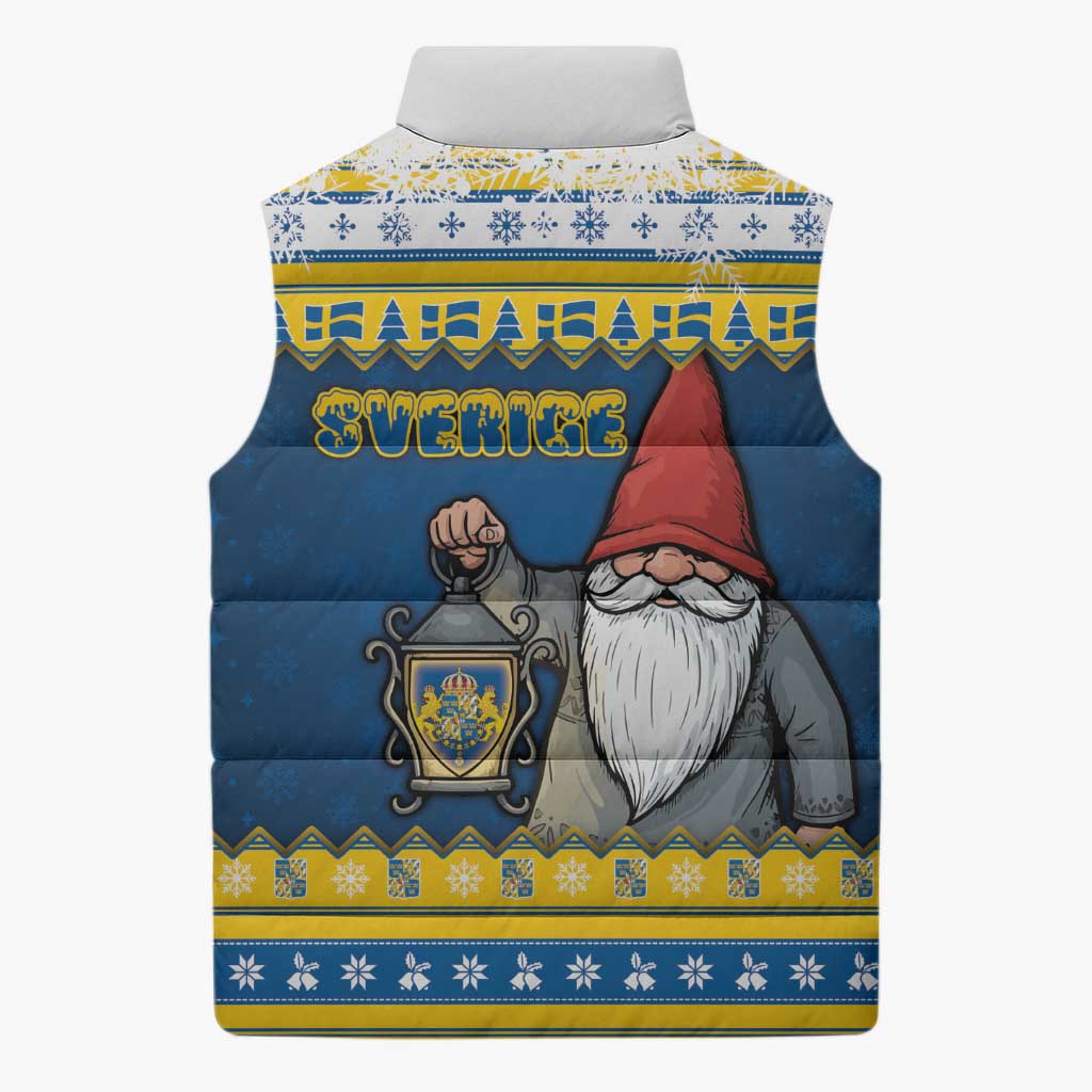 Sweden Christmas Sleeveless Puffer Jacket Tomte God Jul - Wonder Print Shop