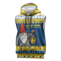 Sweden Christmas Sleeveless Zip Hoodie Tomte God Jul - Wonder Print Shop
