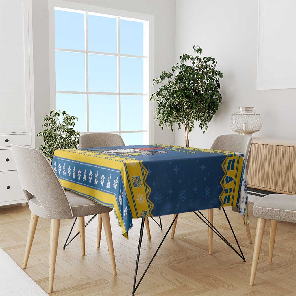 Sweden Christmas Tablecloth Tomte God Jul - Wonder Print Shop