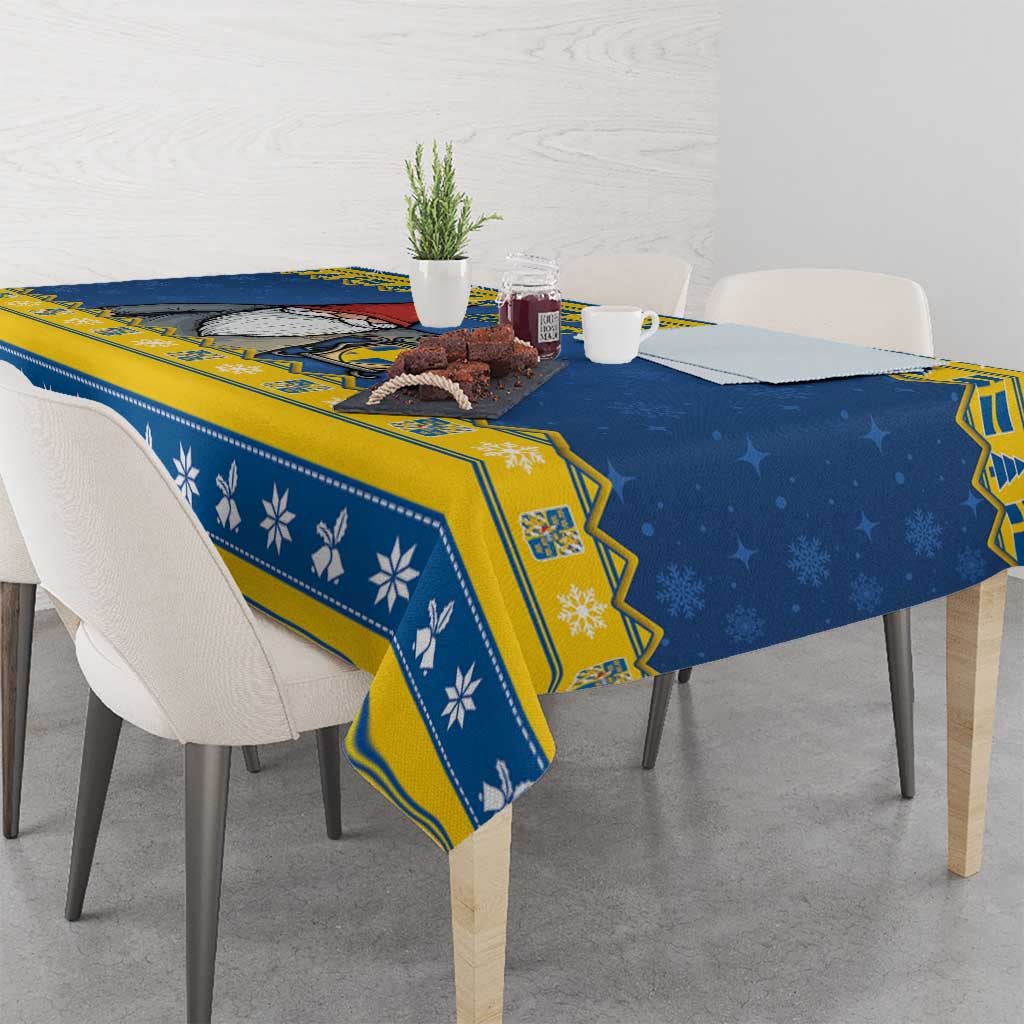 Sweden Christmas Tablecloth Tomte God Jul - Wonder Print Shop