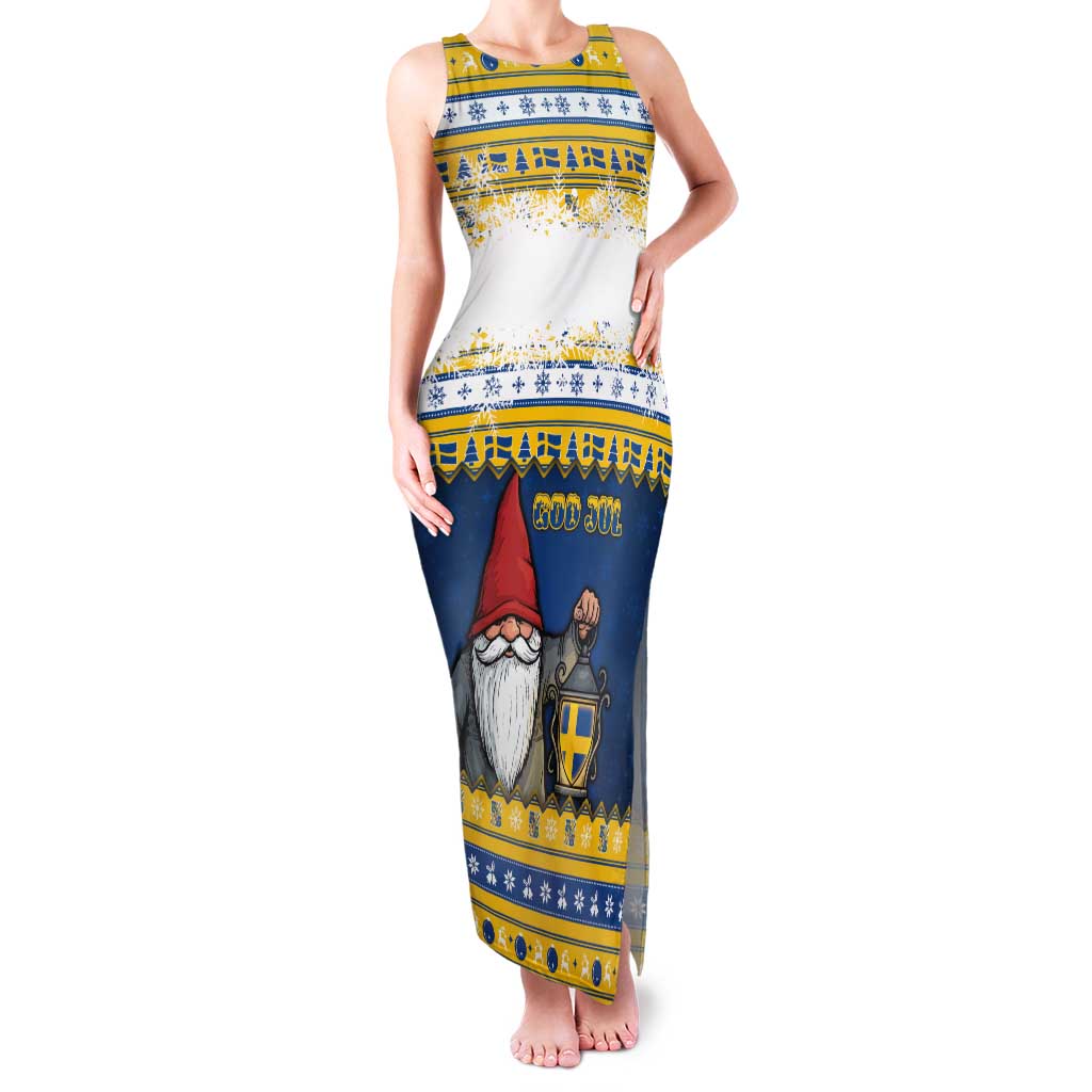 Sweden Christmas Tank Maxi Dress Tomte God Jul - Wonder Print Shop