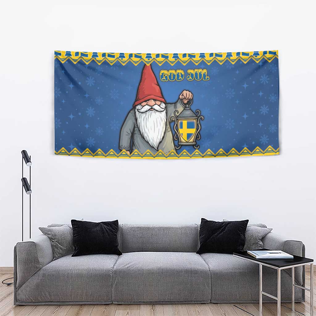 Sweden Christmas Tapestry Tomte God Jul - Wonder Print Shop