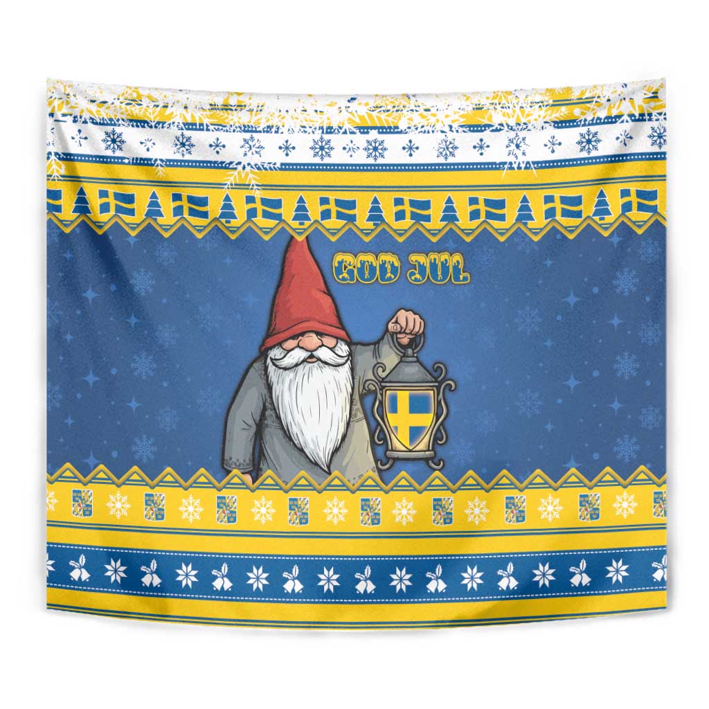 Sweden Christmas Tapestry Tomte God Jul - Wonder Print Shop