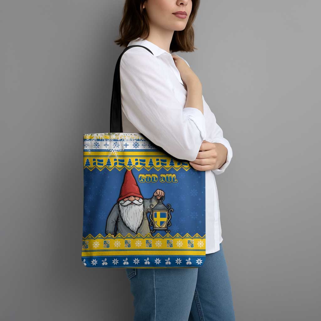 Sweden Christmas Tote Bag Tomte God Jul - Wonder Print Shop