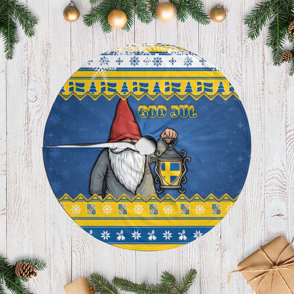Sweden Christmas Tree Skirt Tomte God Jul - Wonder Print Shop