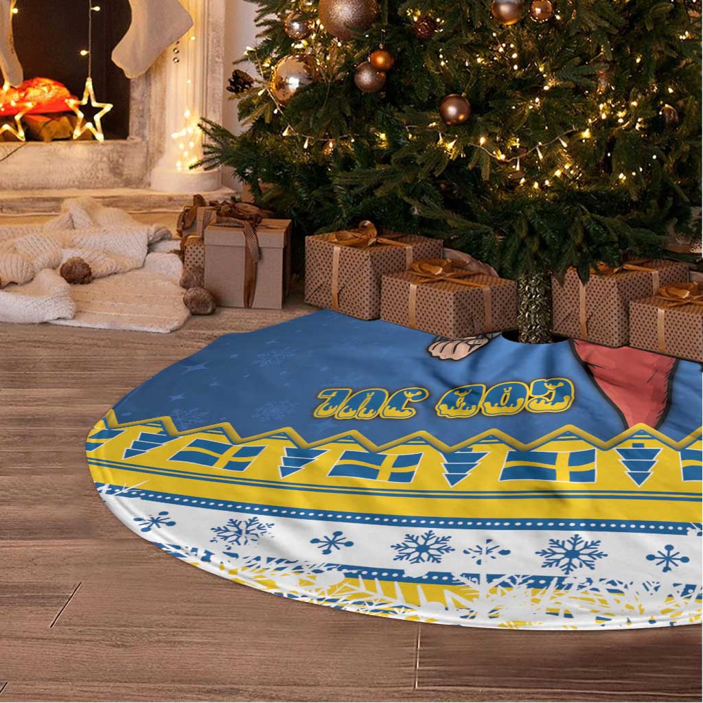 Sweden Christmas Tree Skirt Tomte God Jul - Wonder Print Shop