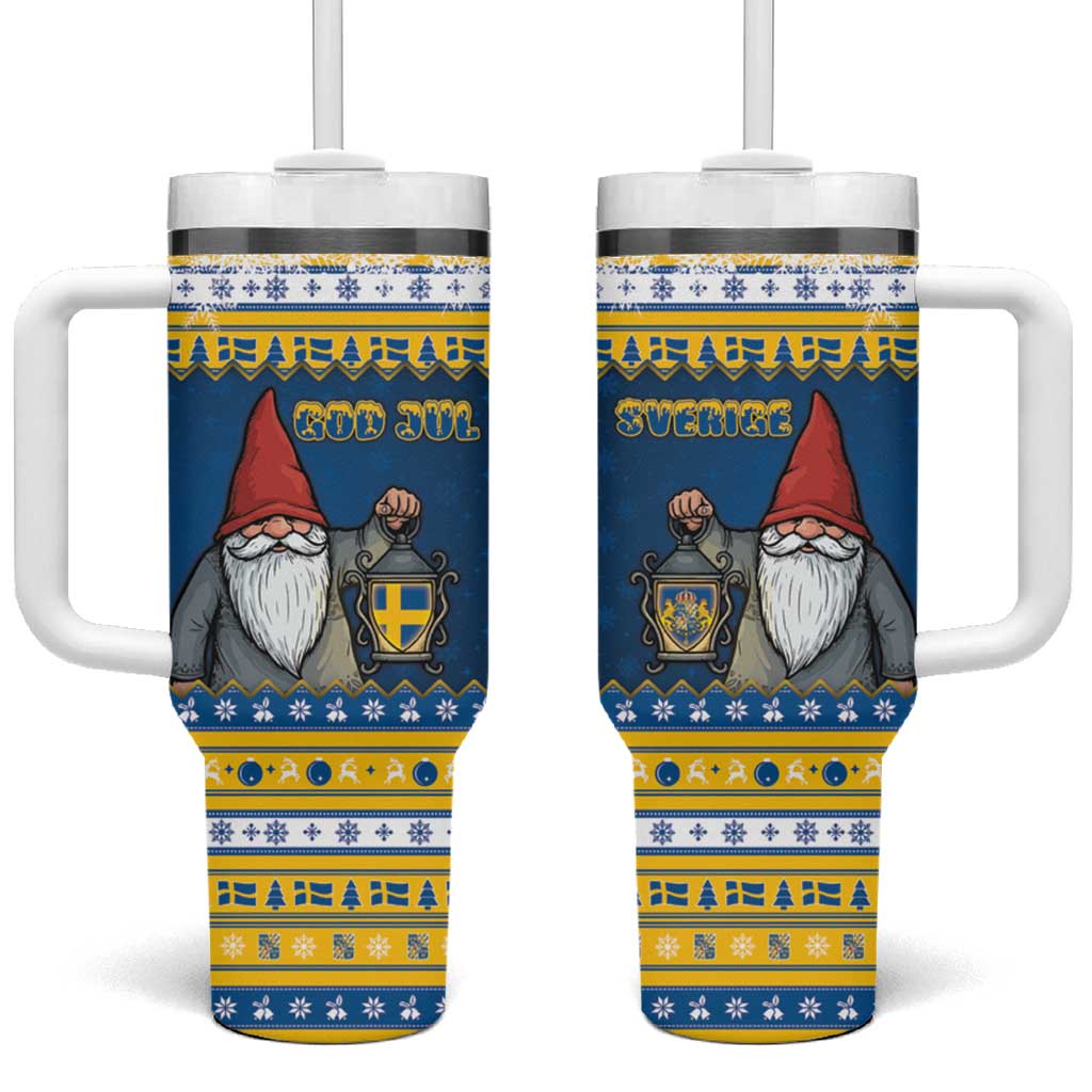 Sweden Christmas Tumbler With Handle Tomte God Jul - Wonder Print Shop
