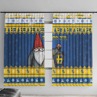 Sweden Christmas Window Curtain Tomte God Jul - Wonder Print Shop