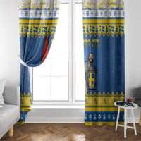 Sweden Christmas Window Curtain Tomte God Jul - Wonder Print Shop