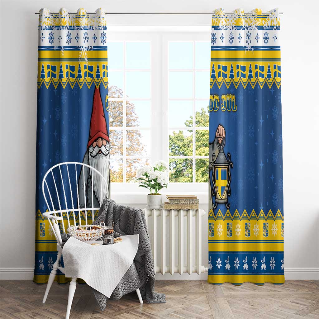 Sweden Christmas Window Curtain Tomte God Jul - Wonder Print Shop