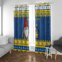 Sweden Christmas Window Curtain Tomte God Jul - Wonder Print Shop
