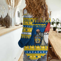 Sweden Christmas Women Casual Shirt Tomte God Jul - Wonder Print Shop