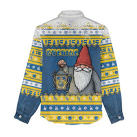 Sweden Christmas Women Casual Shirt Tomte God Jul - Wonder Print Shop