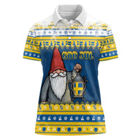 Sweden Christmas Women Polo Shirt Tomte God Jul - Wonder Print Shop