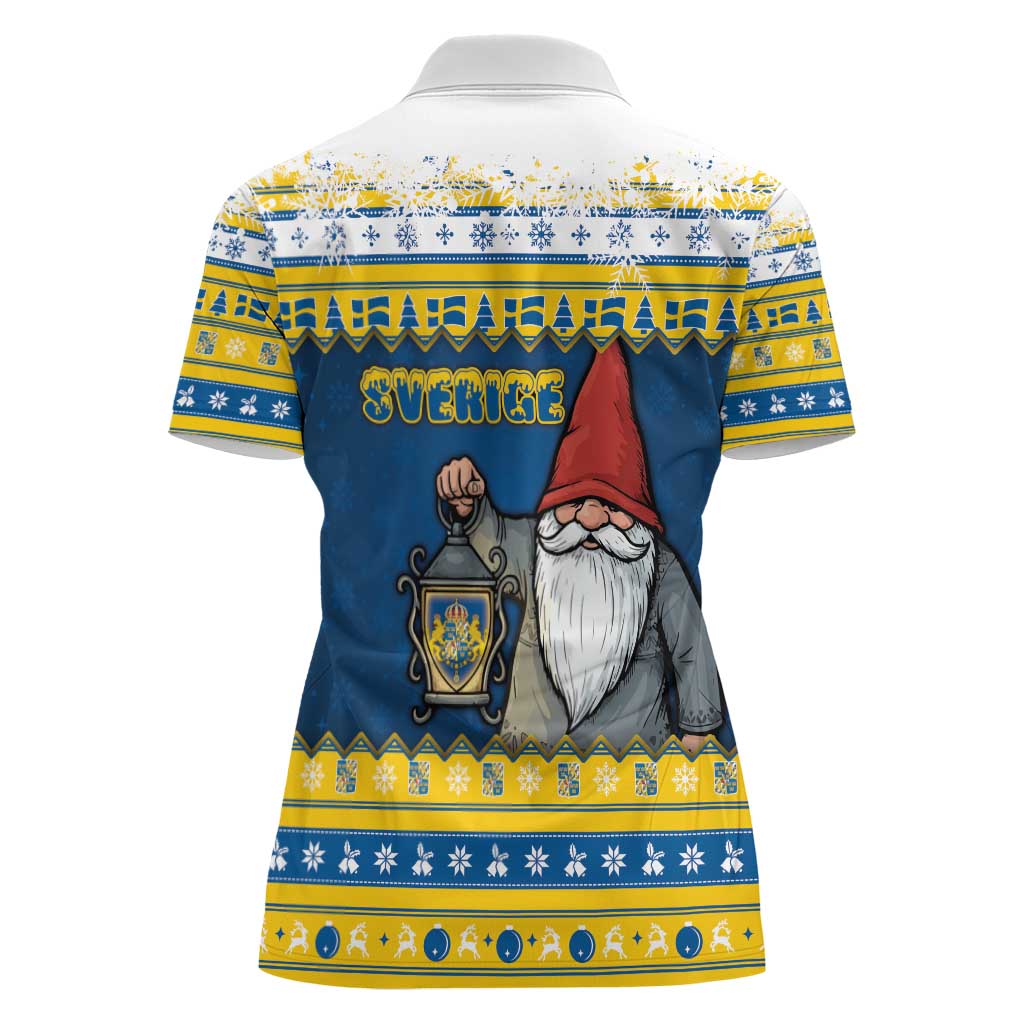 Sweden Christmas Women Polo Shirt Tomte God Jul - Wonder Print Shop