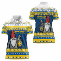 Sweden Christmas Women Polo Shirt Tomte God Jul - Wonder Print Shop
