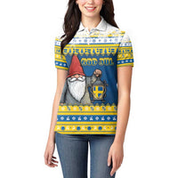 Sweden Christmas Women Polo Shirt Tomte God Jul - Wonder Print Shop