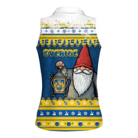 Sweden Christmas Women Sleeveless Polo Shirt Tomte God Jul - Wonder Print Shop