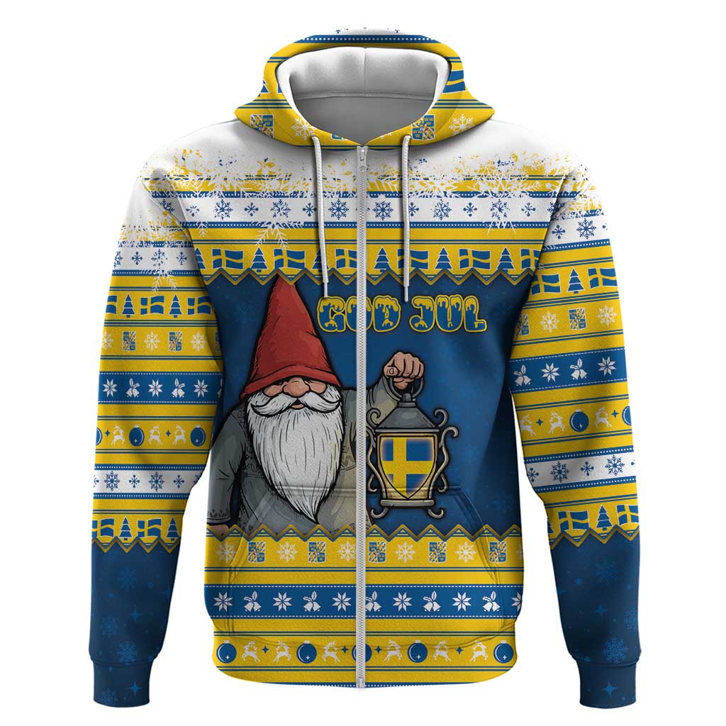 Sweden Christmas Zip Hoodie Tomte God Jul - Wonder Print Shop