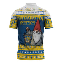Sweden Christmas Zipper Polo Shirt Tomte God Jul - Wonder Print Shop