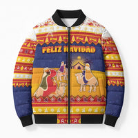 Spain Christmas Bomber Puffer Jacket Los Reyes Magos - Wonder Print Shop