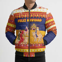 Spain Christmas Bomber Puffer Jacket Los Reyes Magos - Wonder Print Shop