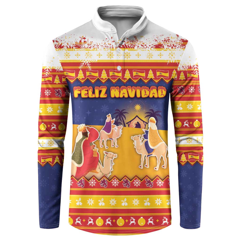Spain Christmas Button Sweatshirt Los Reyes Magos - Wonder Print Shop