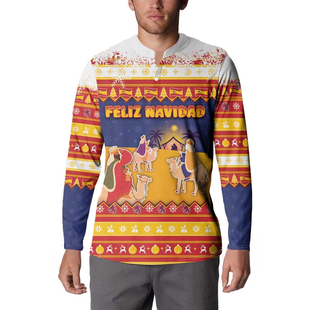 Spain Christmas Button Sweatshirt Los Reyes Magos - Wonder Print Shop