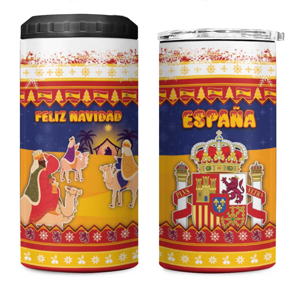 Spain Christmas 4 in 1 Can Cooler Tumbler Los Reyes Magos - Wonder Print Shop