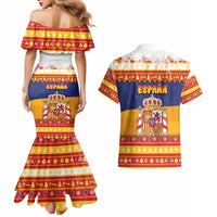 Spain Christmas Couples Matching Mermaid Dress and Hawaiian Shirt Los Reyes Magos - Wonder Print Shop