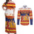 Spain Christmas Couples Matching Off Shoulder Maxi Dress and Long Sleeve Button Shirt Los Reyes Magos - Wonder Print Shop
