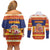 Spain Christmas Couples Matching Off Shoulder Short Dress and Long Sleeve Button Shirt Los Reyes Magos - Wonder Print Shop