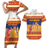 Spain Christmas Couples Matching Short Sleeve Bodycon Dress and Hawaiian Shirt Los Reyes Magos - Wonder Print Shop