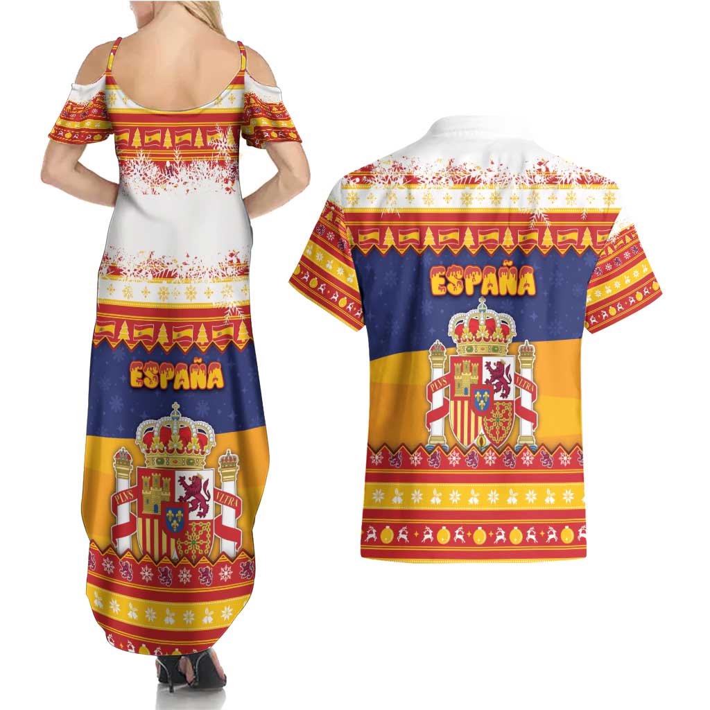 Spain Christmas Couples Matching Summer Maxi Dress and Hawaiian Shirt Los Reyes Magos - Wonder Print Shop
