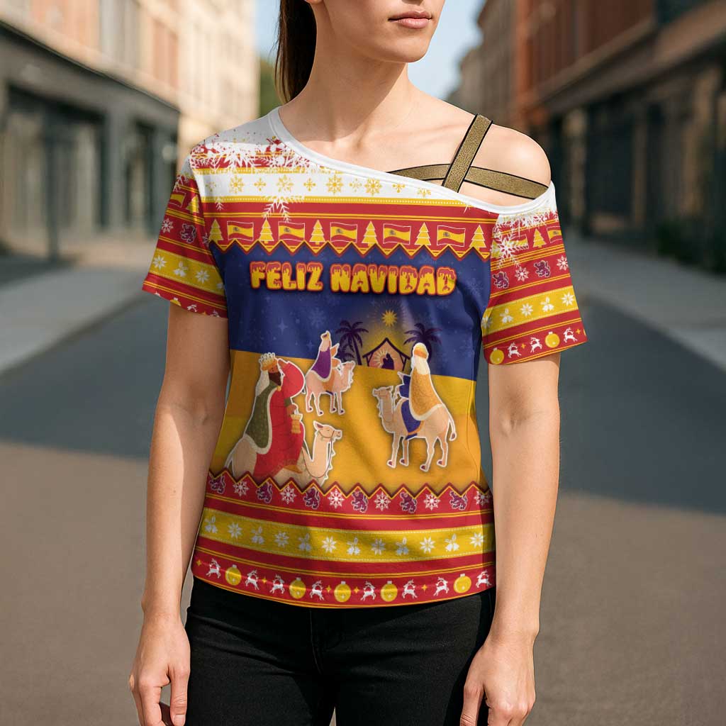 Spain Christmas Cross Shoulder Shirt Los Reyes Magos - Wonder Print Shop