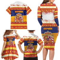 Spain Christmas Family Matching Long Sleeve Bodycon Dress and Hawaiian Shirt Los Reyes Magos - Wonder Print Shop