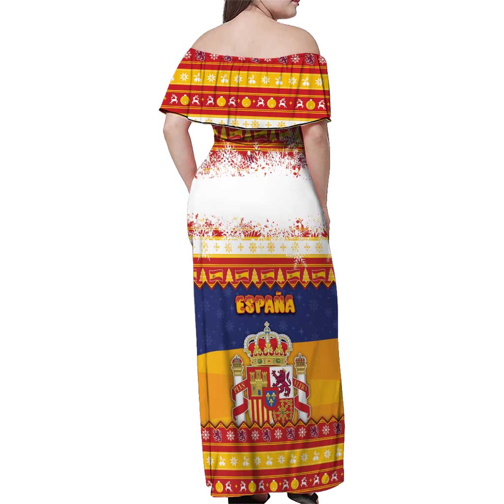 Spain Christmas Family Matching Off Shoulder Maxi Dress and Hawaiian Shirt Los Reyes Magos - Wonder Print Shop