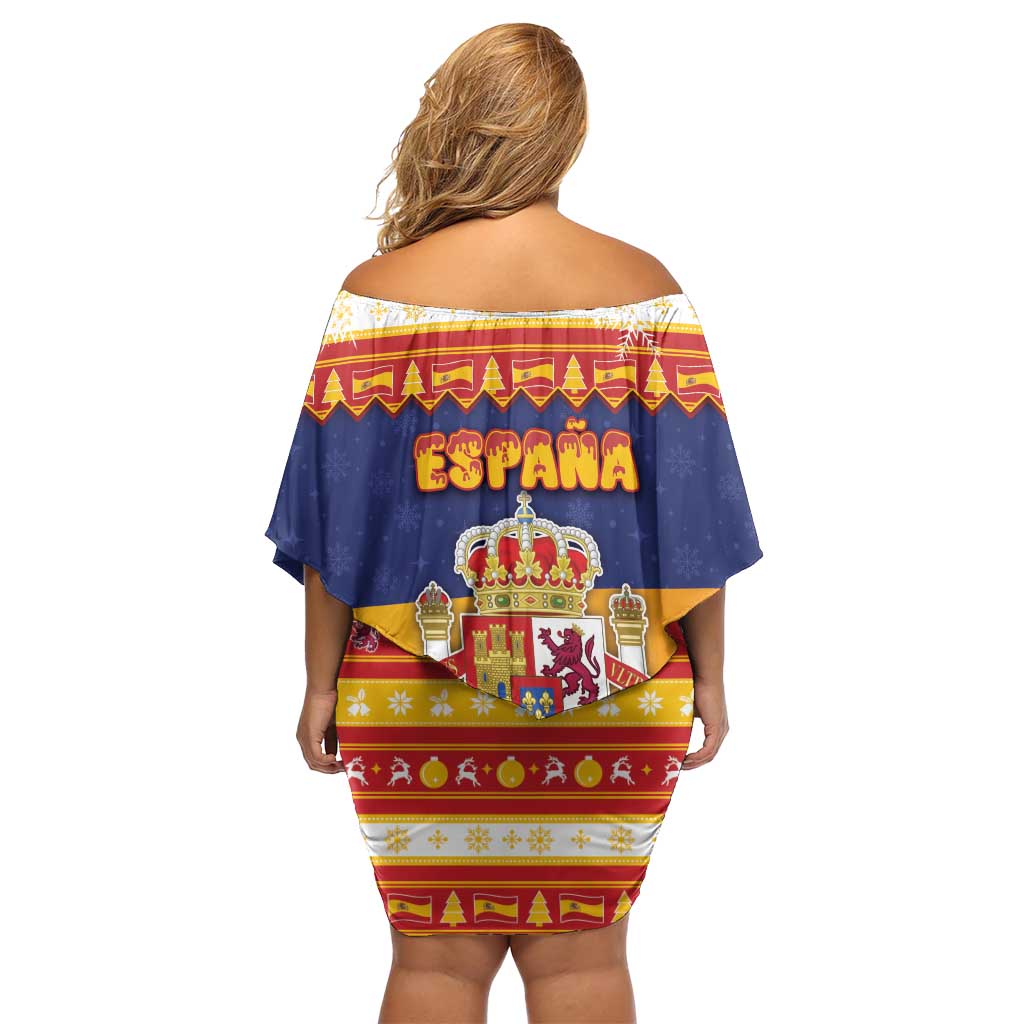 Spain Christmas Family Matching Off Shoulder Short Dress and Hawaiian Shirt Los Reyes Magos - Wonder Print Shop