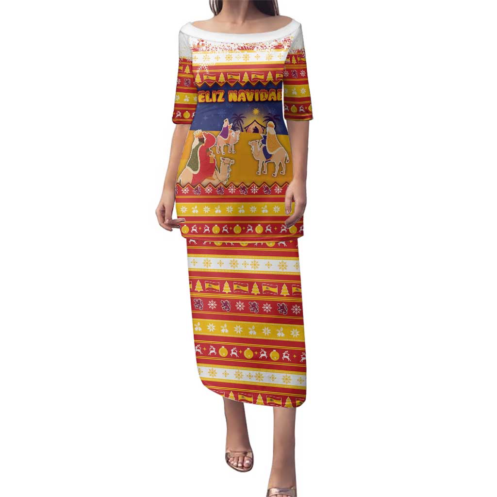 Spain Christmas Family Matching Puletasi and Hawaiian Shirt Los Reyes Magos - Wonder Print Shop