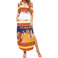 Spain Christmas Family Matching Summer Maxi Dress and Hawaiian Shirt Los Reyes Magos - Wonder Print Shop