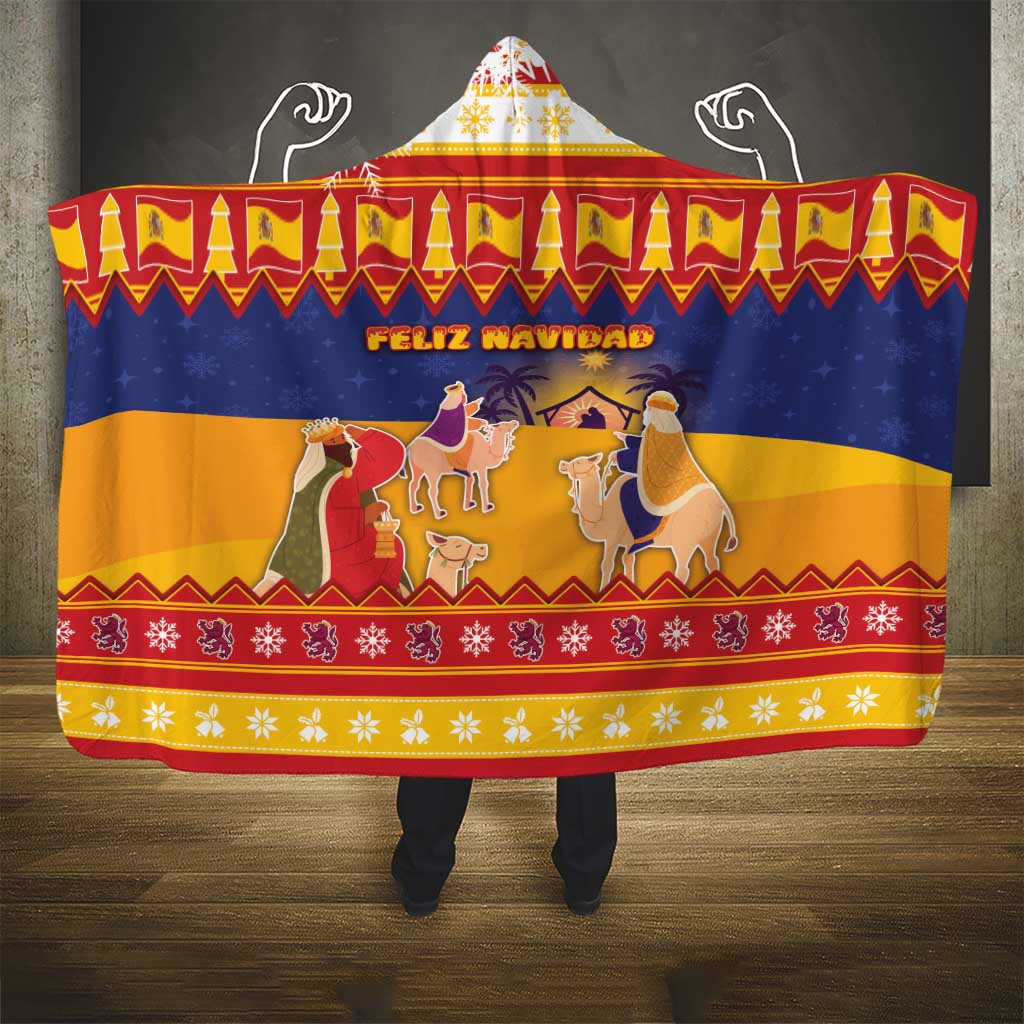 Spain Christmas Hooded Blanket Los Reyes Magos - Wonder Print Shop