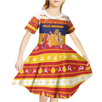 Spain Christmas Kid Short Sleeve Dress Los Reyes Magos - Wonder Print Shop