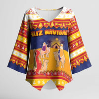 Spain Christmas Kimono Sleeve Blouse Los Reyes Magos - Wonder Print Shop