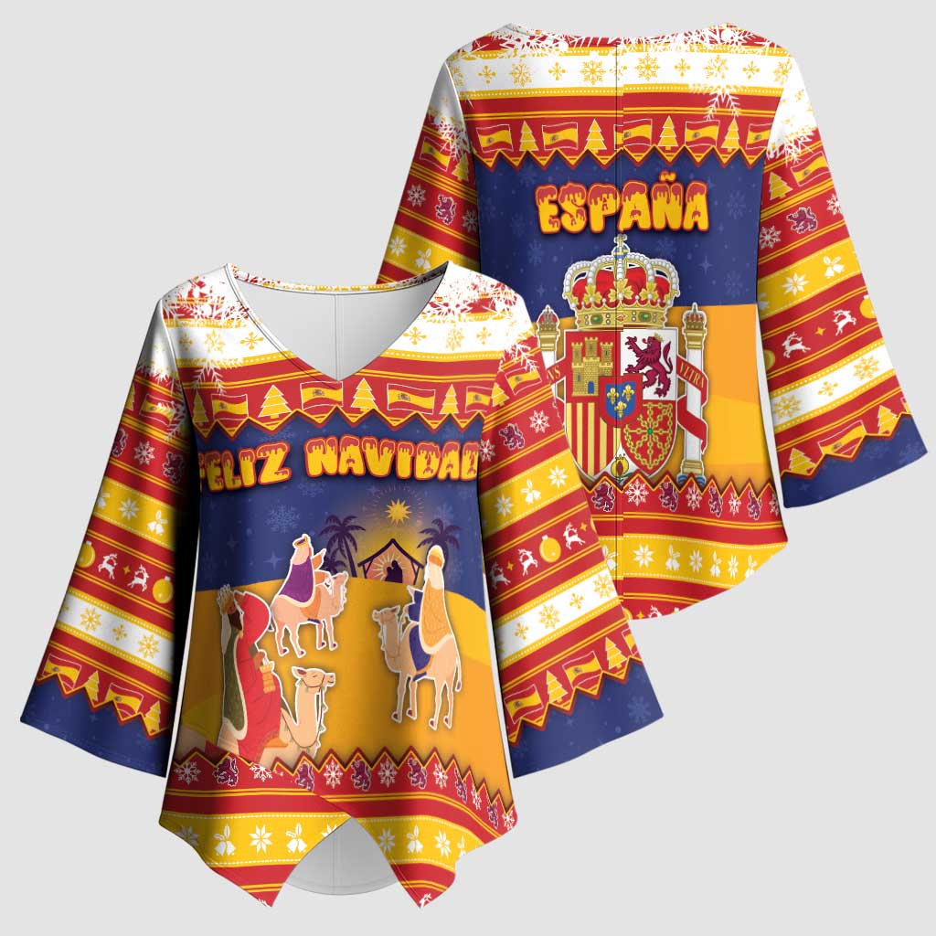 Spain Christmas Kimono Sleeve Blouse Los Reyes Magos - Wonder Print Shop