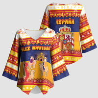 Spain Christmas Kimono Sleeve Blouse Los Reyes Magos - Wonder Print Shop