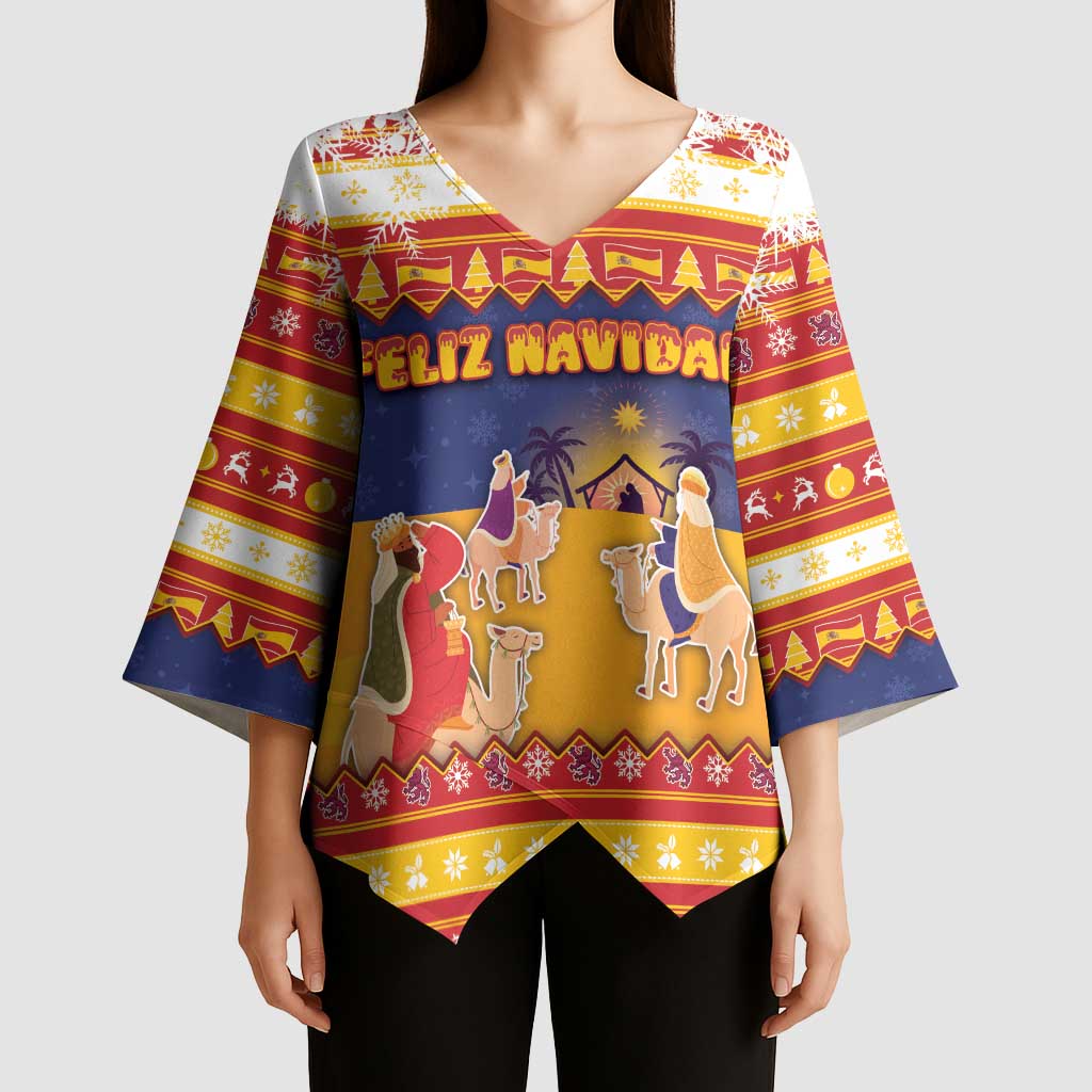 Spain Christmas Kimono Sleeve Blouse Los Reyes Magos - Wonder Print Shop